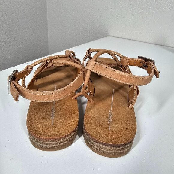 Report Lyncolyn Strappy Ankle Flat Sandals Open Toe Womens 8.5 - Picture 4 of 6